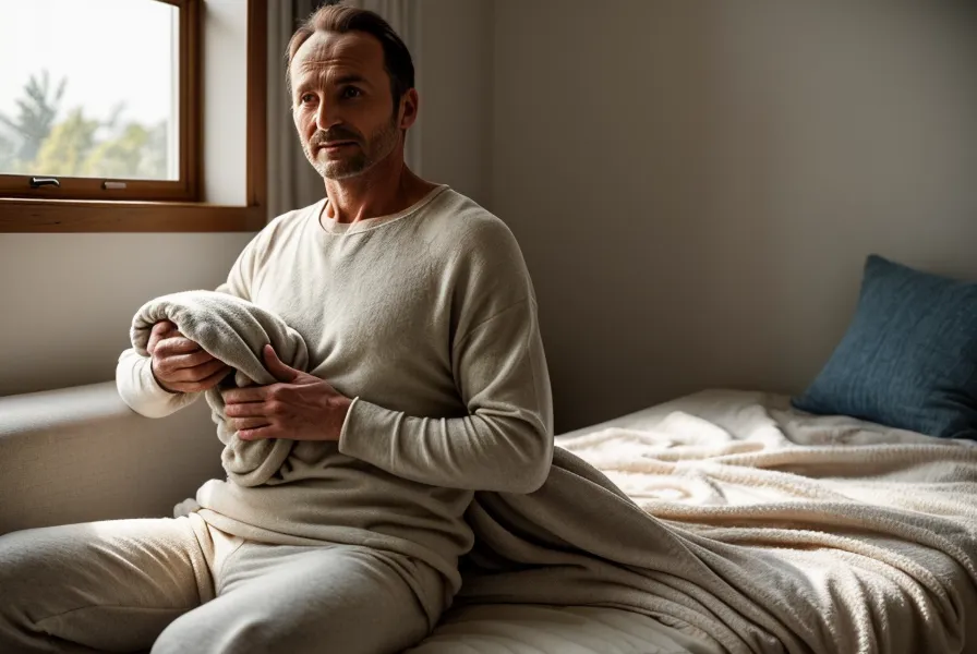 Bouillotte rangée sur une étagère, prête pour la prochaine routine de bien-être quotidien.